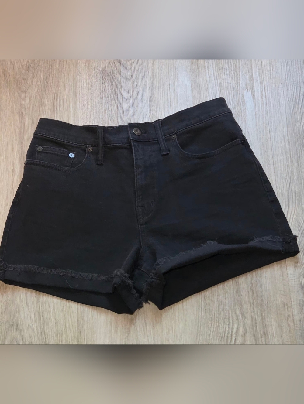 Madewell Black Denim Cutoff Shorts